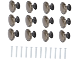 Conjunto De 12 Puxadores Redondos Ferro Estilo Vintage Para Portas Armários E Gavetas