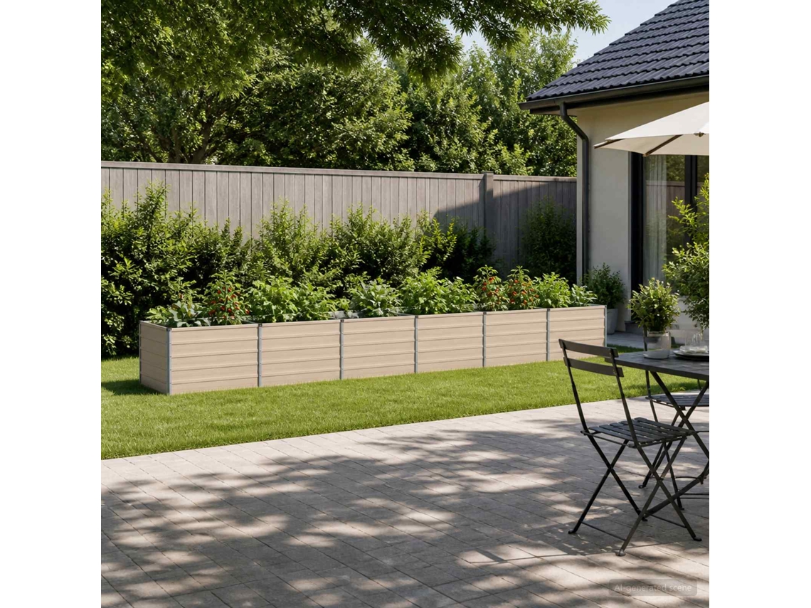 Vidaxl Cama De Jardim Elevada Ivory 480 X 80 X 55 Cm