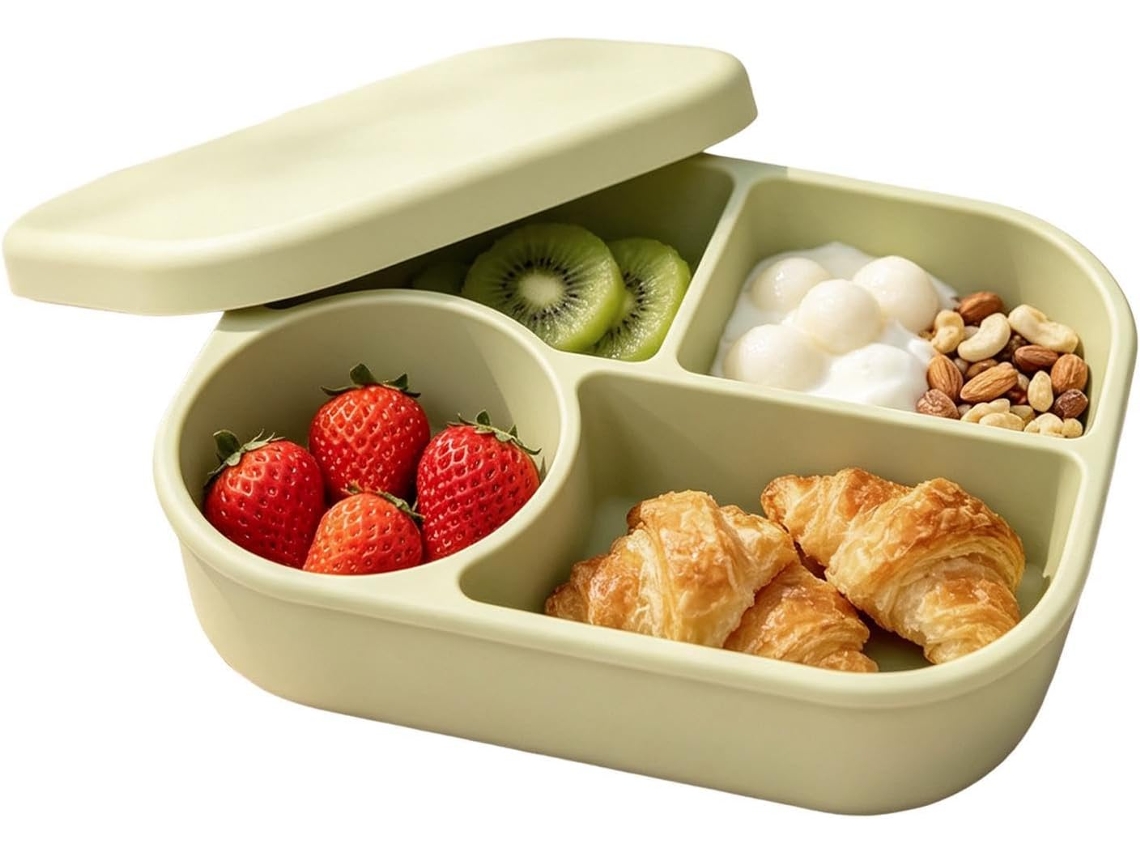 Recipientes De Silicone Preção Alimentos, 750ml, Com 4 Compartimentos