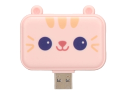 Aetheria concentrador Usb 3 em 1 Hub Multifuncional Usb a para Usb3.0 e 2 Usb2.0 Port Expander Rosa