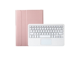 Lurelia Capa Com Teclado Bluetooth Para Lenovo Tab M10 X505f Com Touchpad, Layout Pt, Ouro Rosa E Branco