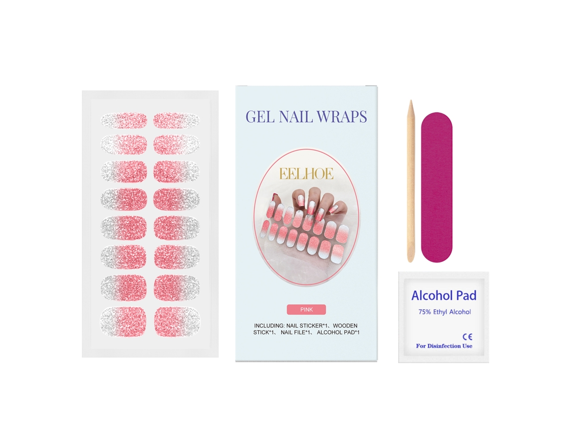 Gel de Adesivos para Unhas Rosa Brilhante com Efeito Artístico LAXISCREED
