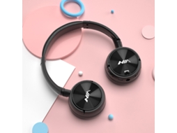 Fone De Ouvido On Ear Plegável Nia Q2 Bluetooth Sem Fio Aux Tf Card Mp3 Rádio Fm Com Microfone