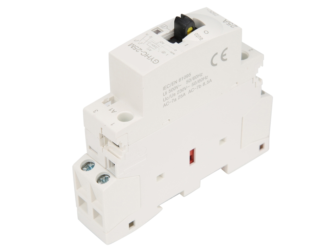 Contator Ac 2p 25a 220v Com Chave Manual Din Rail