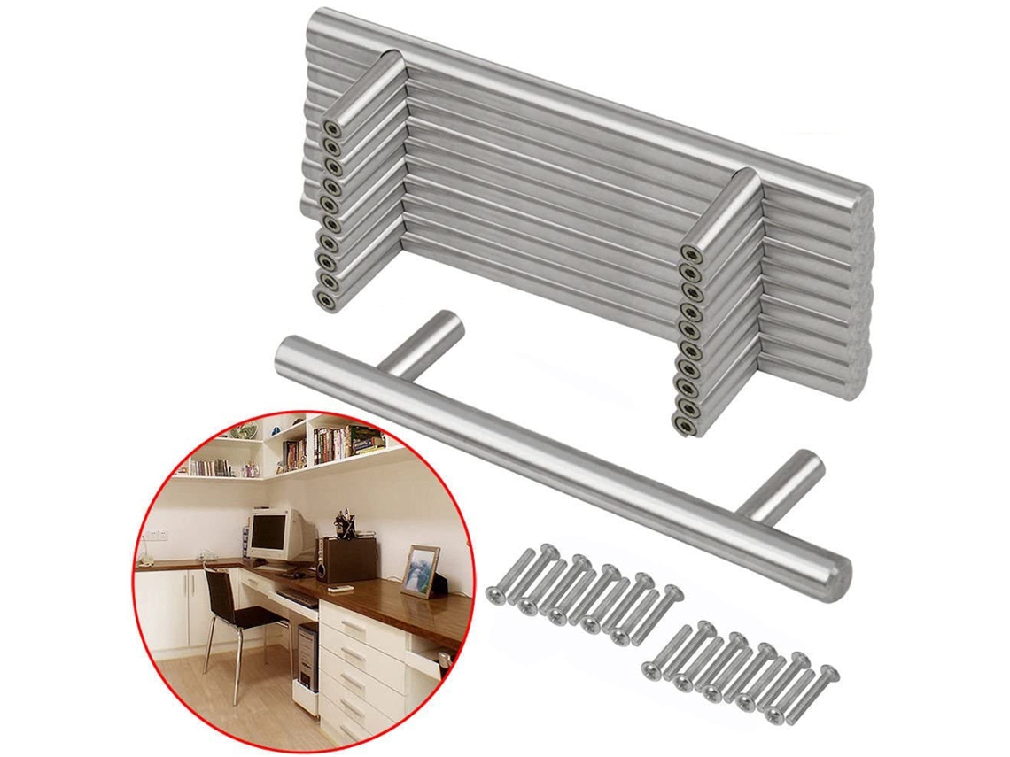 Puxadores de Aço Inox (acabamento Escovado, Pacote Com 5)