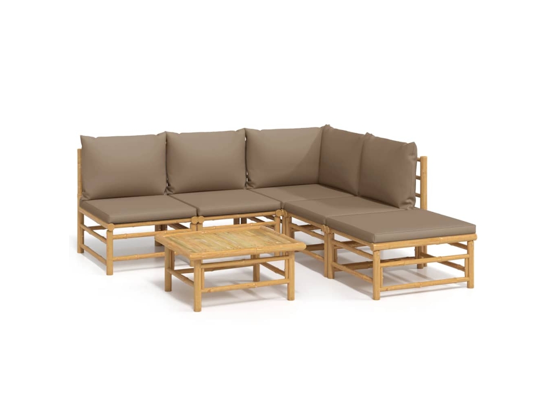Conjunto 1 Conjunto Lounge De Jardim Vidaxl Marrom Bambu (55 X 65 X 30 Cm)