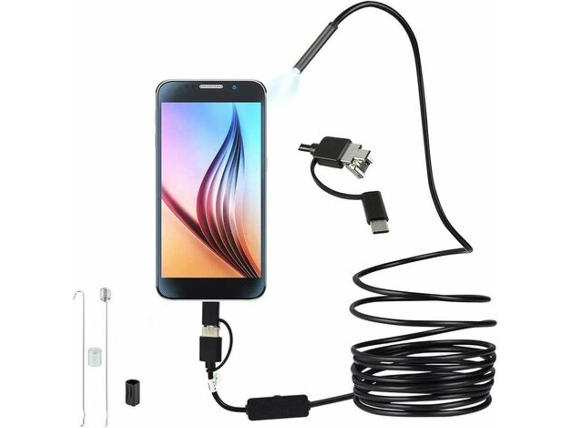 VIVILIYYA Câmera Endoscópica Para Inspeção De Tubos, Endoscópio Boroscópio 3 Em 1 Ultrafino Usb Com Câmera De Inspeção Hd, Cabo Tipo Cobra À Prova Dágua Ip67 P