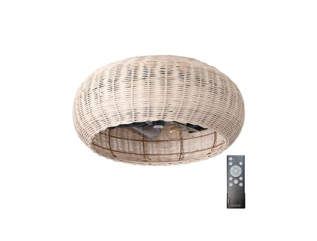 Ventilador De Teto Matera Com Controle Remoto 4xe27 Efeito Madeira Niaros (motor 20w Dc 230v)