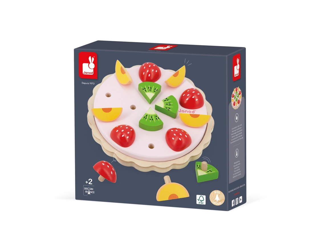 Conjunto De Madeira Janod Minha Primeira Torta De Frutas Brinquedo Educativo De Cozinha