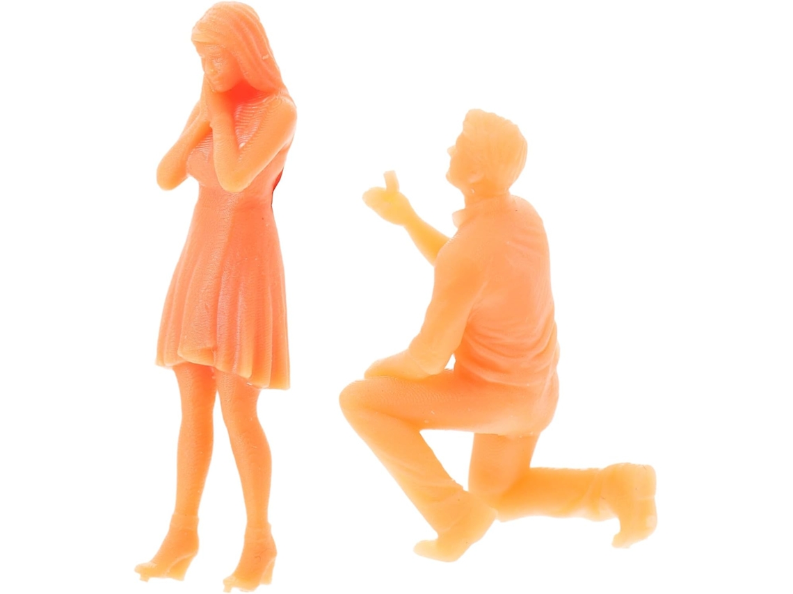 Casal Romântico Resina 64 Peças Miniaturas Precisão Delicadas Decoração Bege GOKOCO