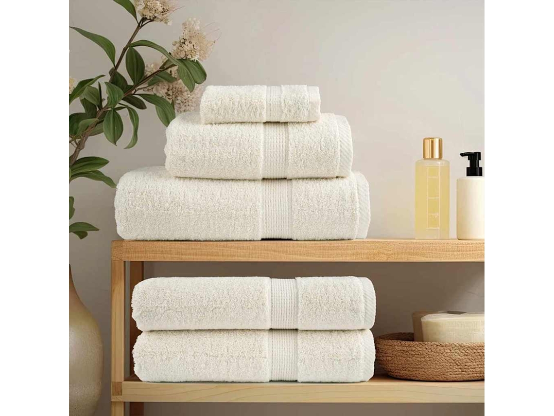 Vidaxl Toalha De Convidado Solund 2 Unid. Creme 15 X 21 Cm 550 Gsm