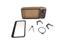 Suporte De Celular Estilo Tv Retrô, Resistente A Arranhões, Para Mesa, Decorativo, Cor Café.