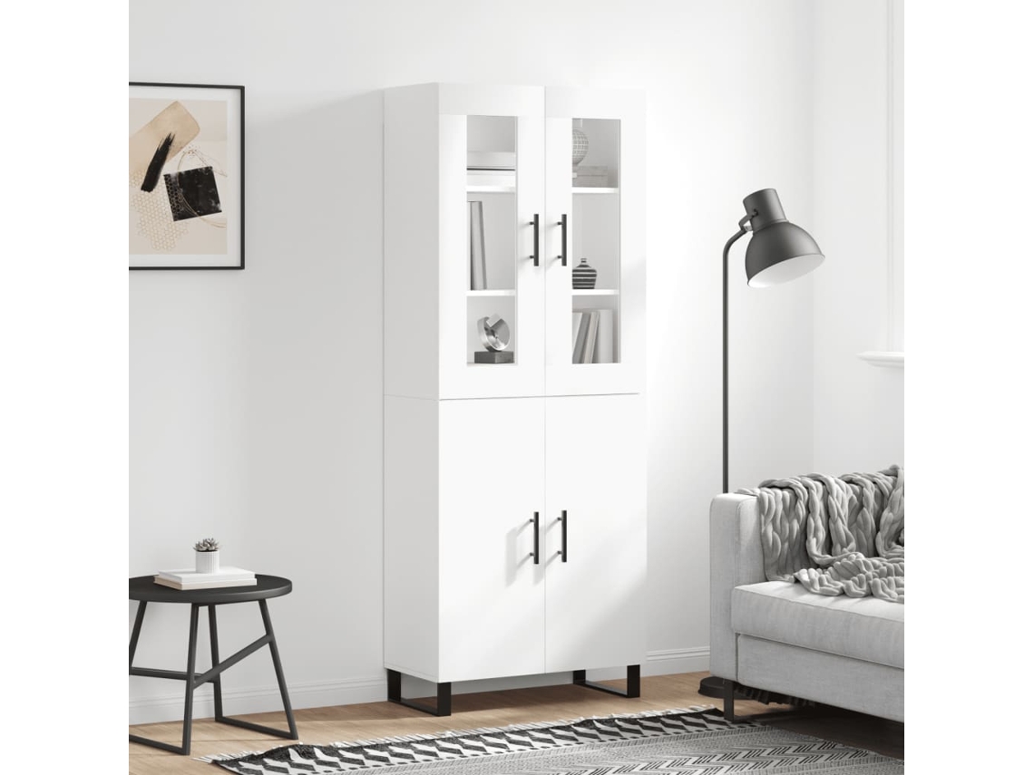 Vidaxl Armário Alto 69,5x34x180 Cm Derivados De Madeira Branco