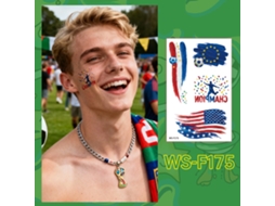 Tatuagens Temporárias de Futebol, Conjunto de 10 Peças, Impermeáveis, Ideais para Torcedores e Eventos Esportivos, Ergonômico, Uso Diário STELASPLEN