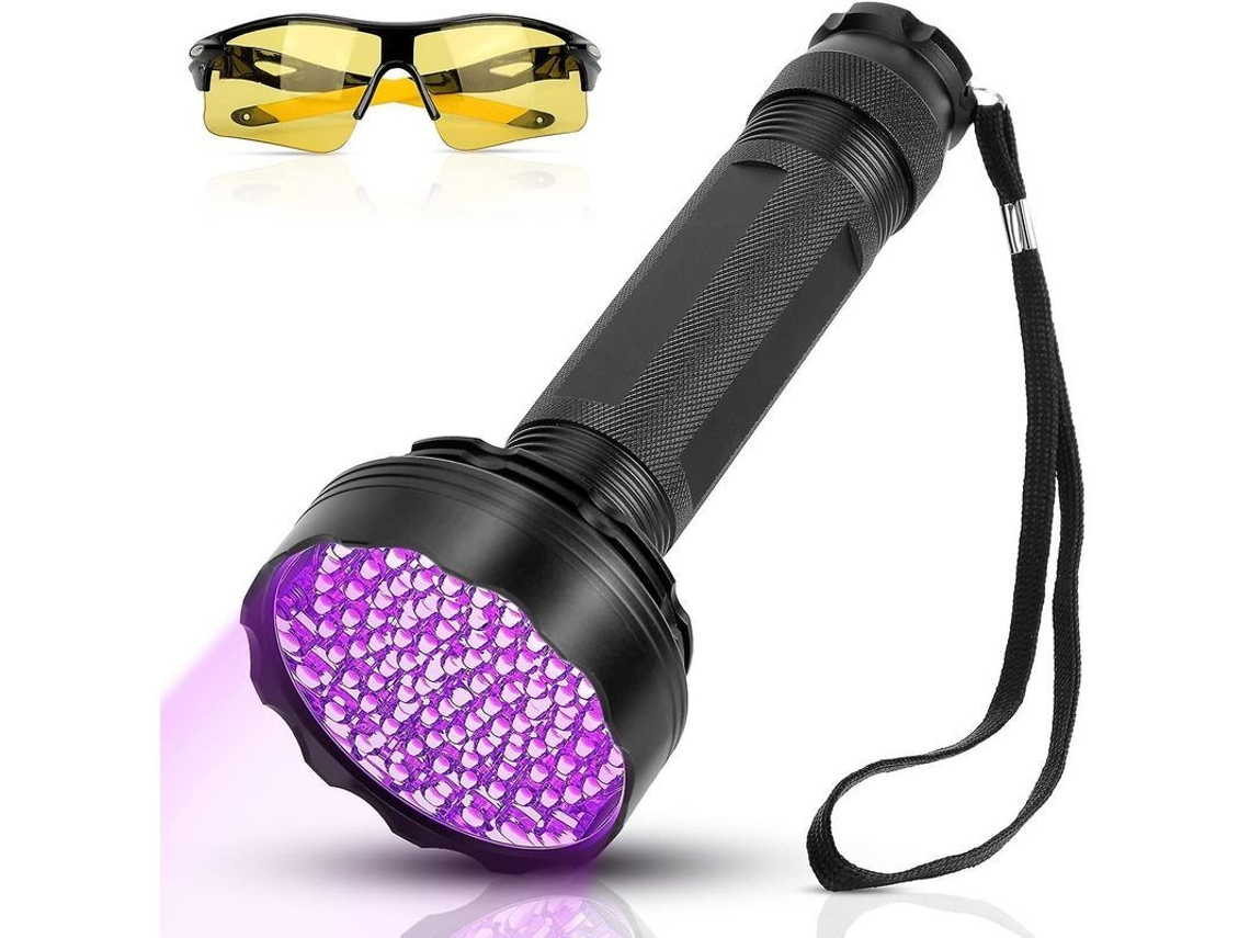 Lanterna Uv Com 100 Leds, Detector De Urina, Lanterna Negra Ultravioleta De 395nm Para Mascotas, Moedas E Documentos