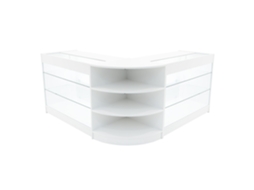 Conjunto de Balcões Comerciais MonsterShop Apollo, Branco, 2xK1200 1xLM60, MDF e Vidro Temperado