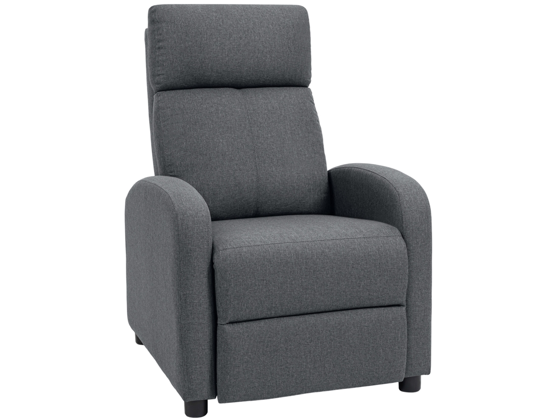 Poltrona Estofada SINI TECH STORE com reclinação de 135°, apoio para os pés em tecido, 69x87x100,5 cm Cinza