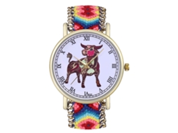 Reloj De Pulsera De Aleación Reloj Analógico De Cuarzo Pareja Dial Redondo