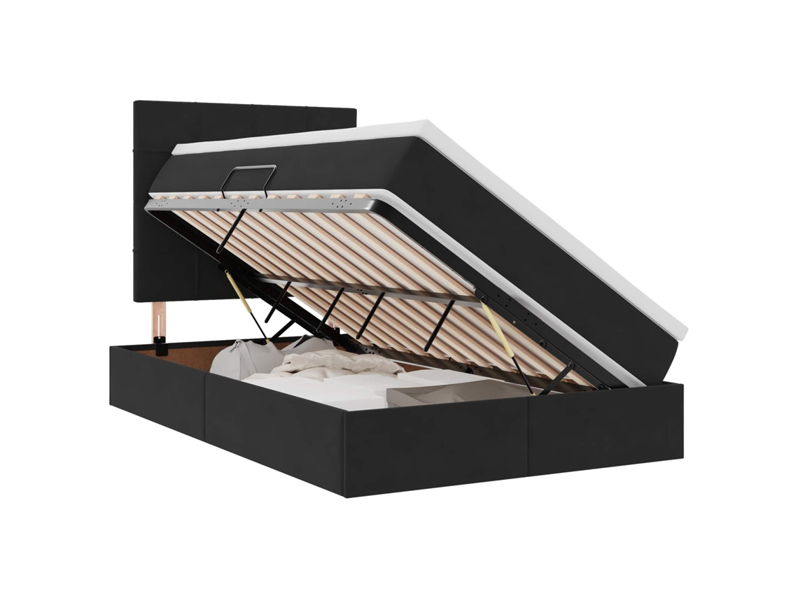 Conjunto 1 Cama Moderna Vidaxl Preto Veludo (120 X 200 Cm)