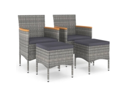 Garden Chair And Stool, Garden Chairs And Stools Vidaxl Cinzeto Rattan / Vime (n/a)