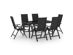 Vidaxl 7 Pcs Conjunto De Jantar Para Jardim Alumínio Antracite
