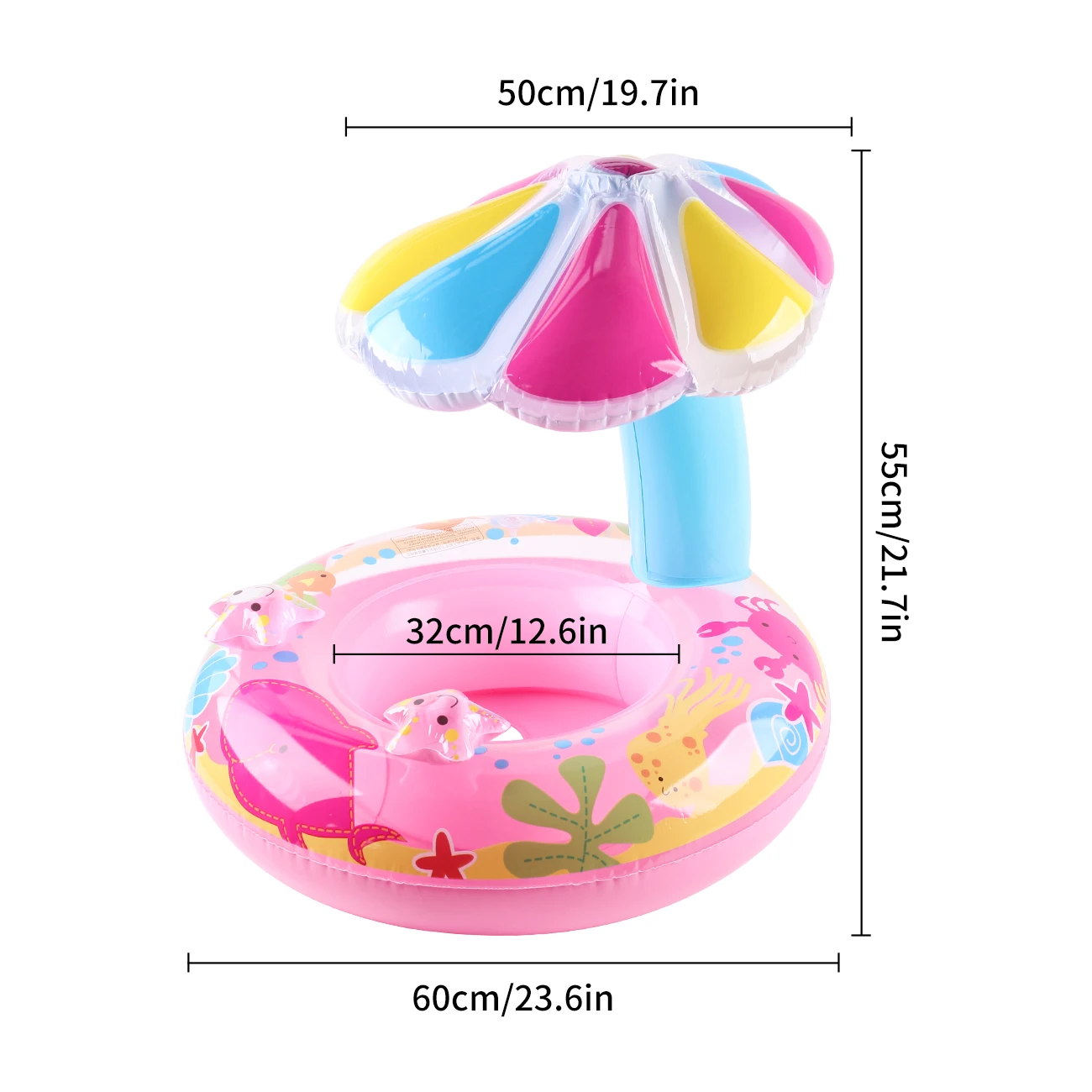 (rosa) 1 Tapete Flutuante Inflável Para Piscina Com Cobertura E Cadeira Flutuante Para Natação