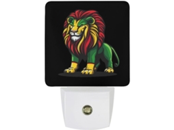 Luminária de parede LED com sensor crepuscular, inspirada na música reggae e na música rasta jamaicana.