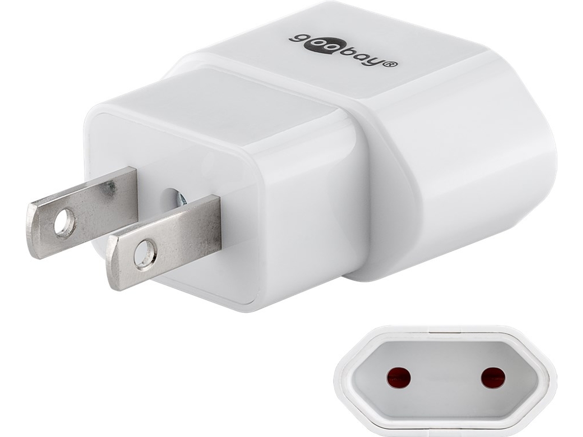 Adaptador De Viagem Europlug Para Eua/japão, Branco