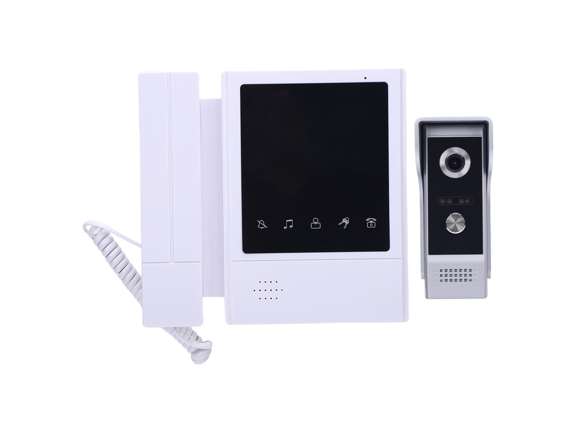 Porta Telefone com Vídeo Porteiro (com tela LCD digital de alta definição de 4,3 polegadas, função de chamada dupla gratuita)