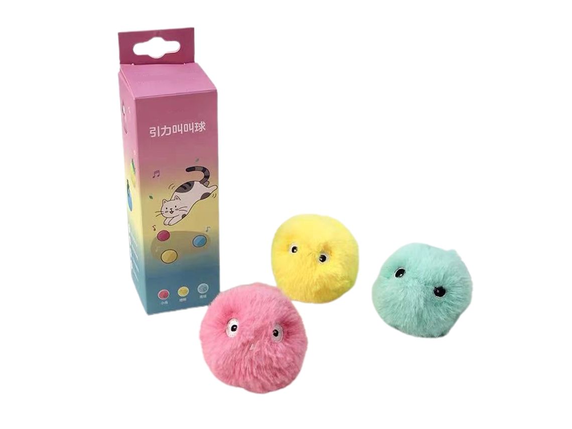 Brinquedo Interativo para Gato Bola de Pelúcia com Erva e Sons S/MARCA