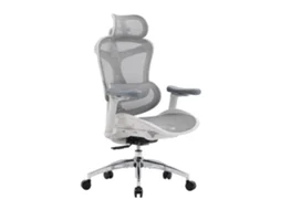 Cadeira ergonômica Doro C300 com apoios de braços 3D, suporte lombar autoajustável, mecanismo de peso e tela. Certificação TÜV/SGS. Branca. Sihoo (150 kg).