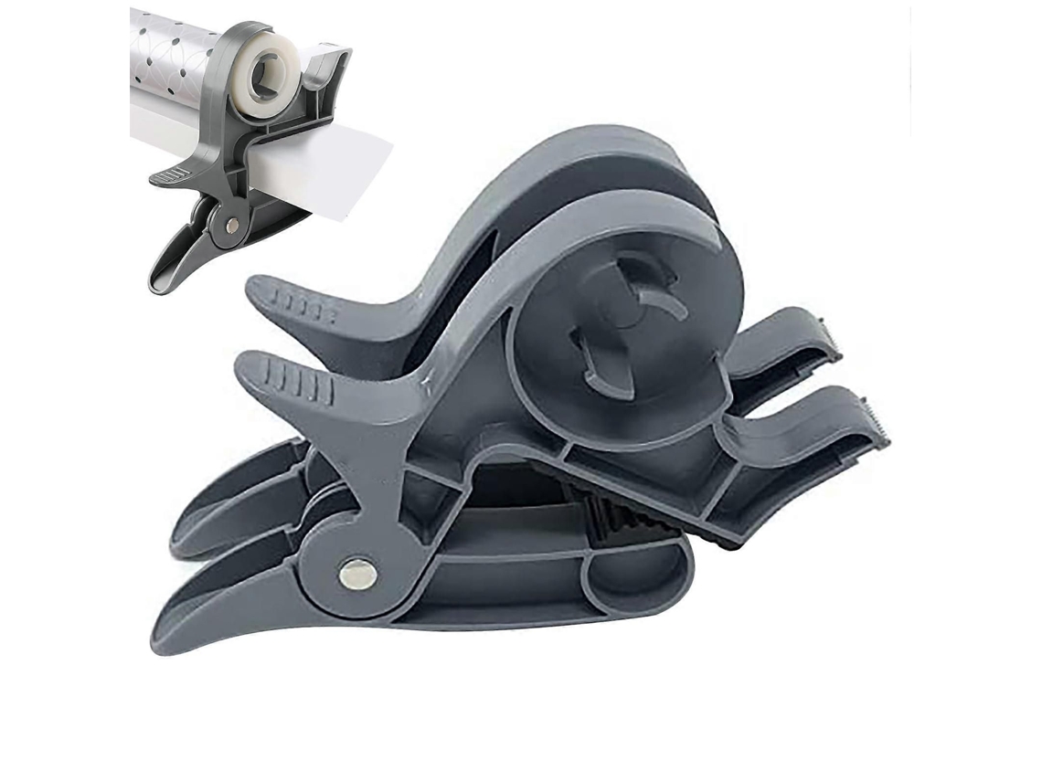 Cortador de Papel de Embrulho para Rolos Pacote com 2 Dispensadores em Abs com Suporte para Fita Adesiva e Clipes de Mesa para Embrulhar com Fa GOKOCO