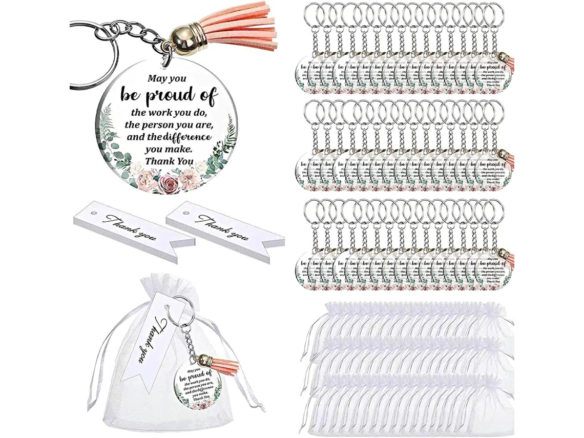 Conjunto De 48 Chaveiros Inspiradores Em Acrílico Para Agradecimento A Professores, Elegantes Chavei Gokoco