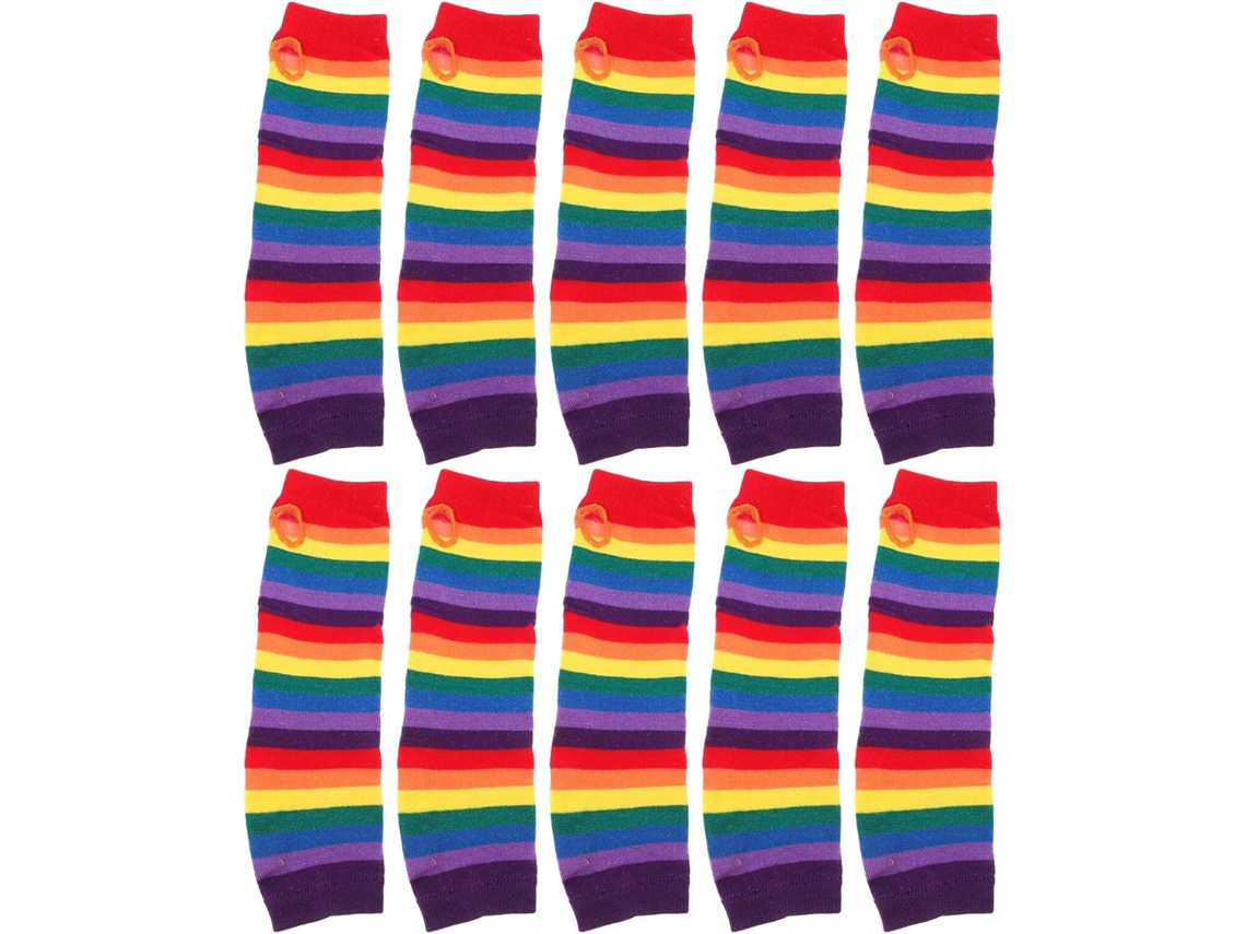 Conjunto De 10 Luvas Listradas Longas, Confortáveis E Quentinhas Para Mulheres, Perfeitas Para Festas.