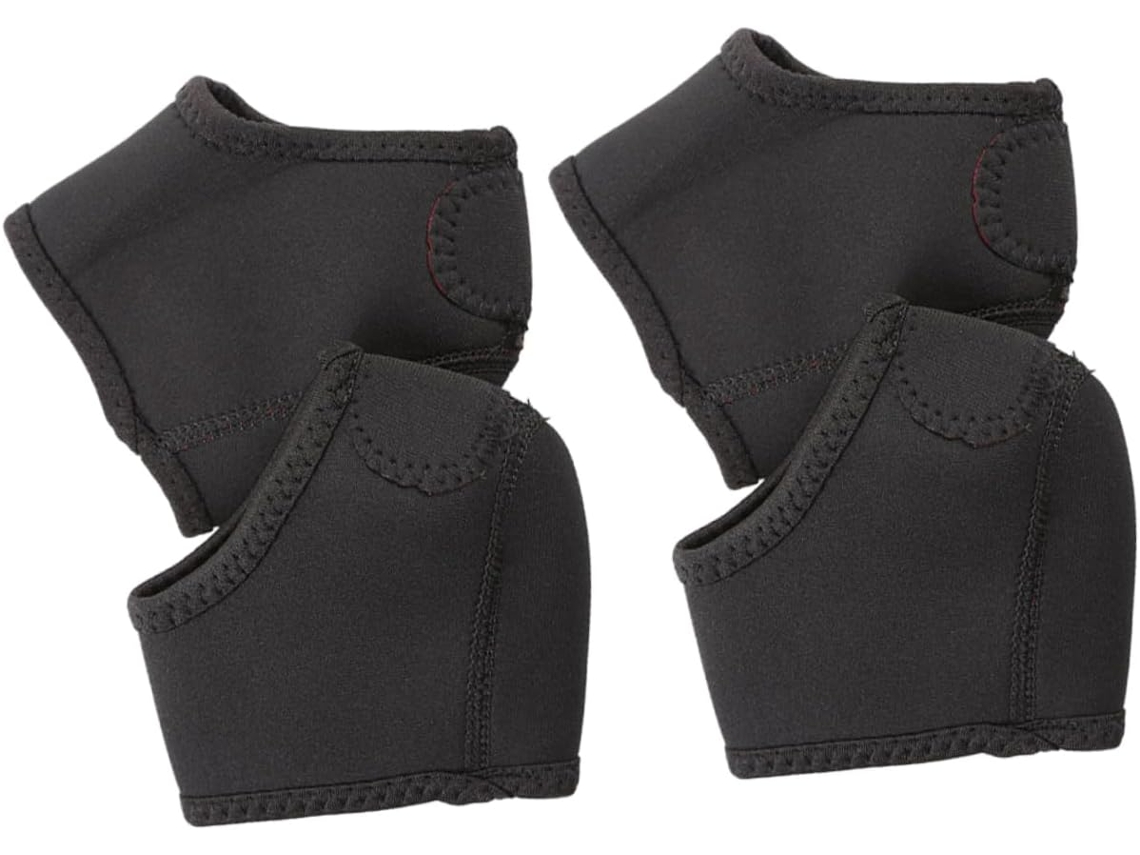 2 Pares De Protetores Calcanhar Para Sapatos, Pretos, Com Costura Reforçada, Absorvem A Vibração E Protegem O Calcanhar