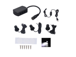 Rebe-luzes Led Mini Spot 5v Usb Para Mostradores, Joias E Armários, Ajustáveis Branco/preto