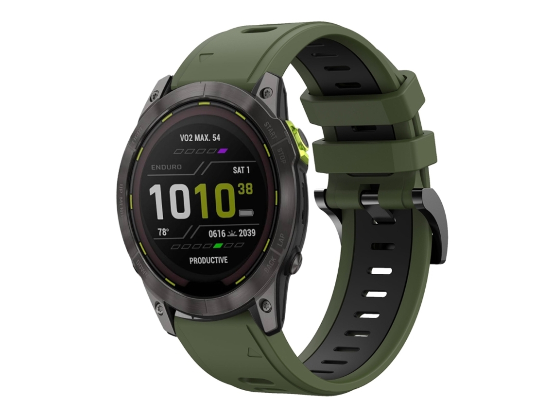 Bracelete Silicone Esportivo para Garmin Enduro 3 XIAOMOYU (26mm) Verde Exército e Preto