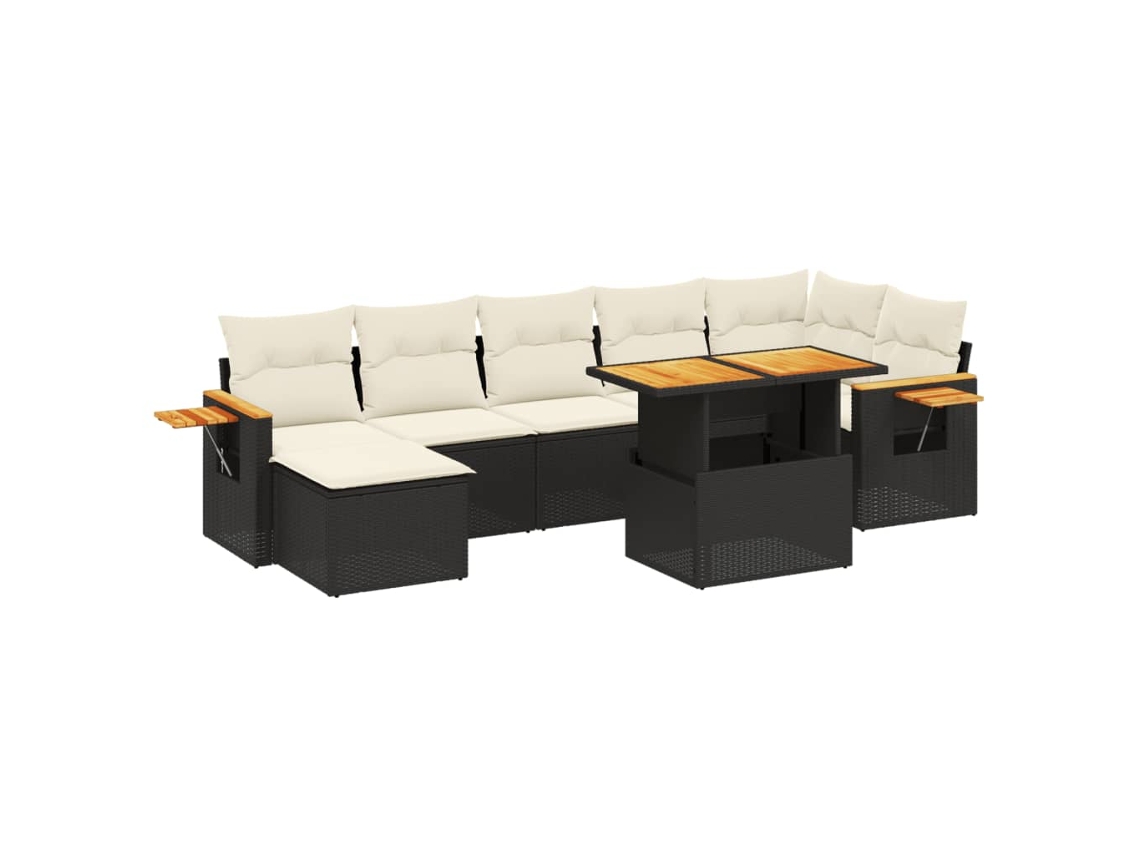 Garden Sofa Set, Garden Sofa Sets Vidaxl Preto Rattan / Vime (n/a)