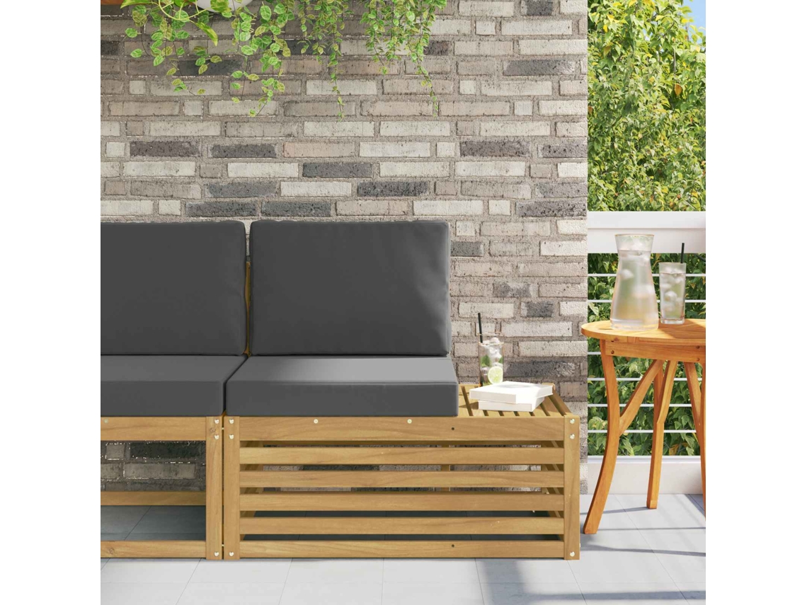 Vidaxl Sofá De Canto Externo Com Almofada Branco 91 X 63 X 73 Cm