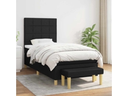 Vidaxl Cama Com Molas/colchão 90x200 Cm Tecido Preto