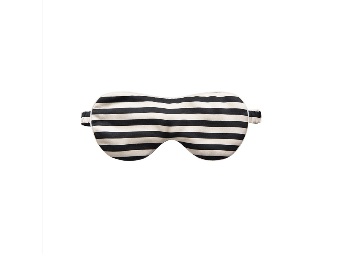 Máscara de Dormir em Seda Natural com Estampa de Zebra, Confortável e Leve, Ideal para Viagens e Uso Doméstico. Preta AQUAFORGE