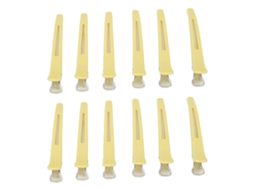 Prendedor De Cabelo Bico De Pato Antiderrapante Sem Marcação Para Corte E Estilo Amarelo 12pcs