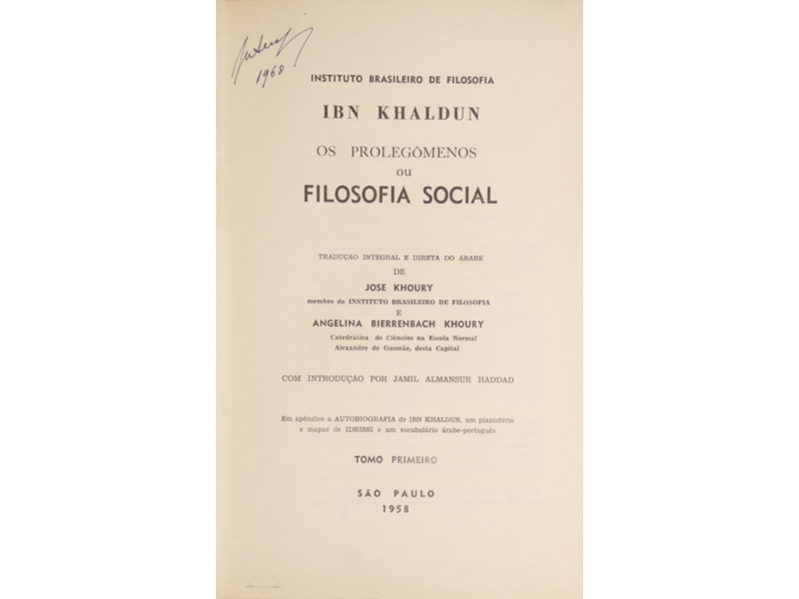 Livro Os Prolegômenos Ou Filosofia Social. De Khaldun (português)
