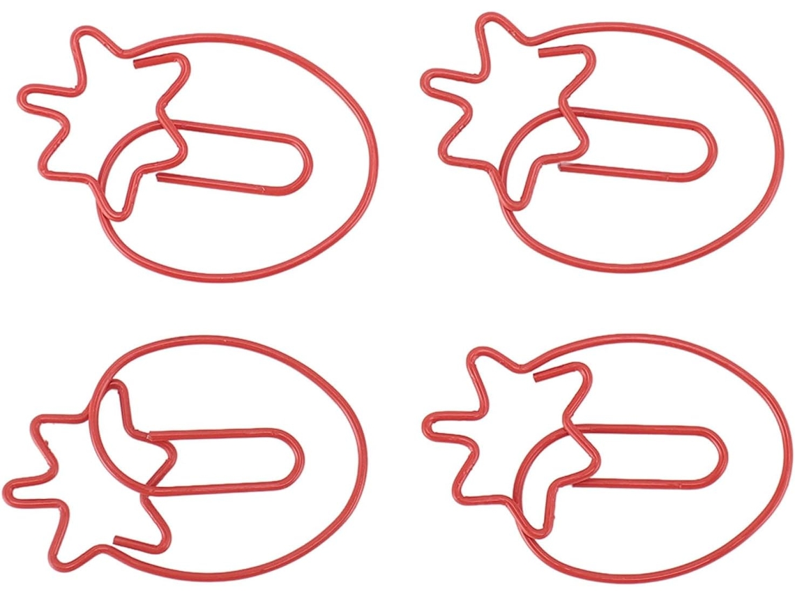 Clips de papel Changor no formato Morango, macios e duráveis, ideais para carteiras escolares, pacote com 100 unidades. Com Caixa