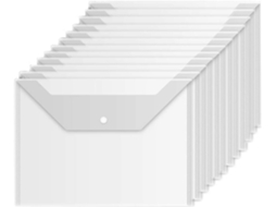 Porta, Documentos Compactos Para Folhas De Tamanho Carta, Envelopes Plásticos Reutilizáveis​​ Com Títulos Personalizáveis, Transparentes, 10 Unidades