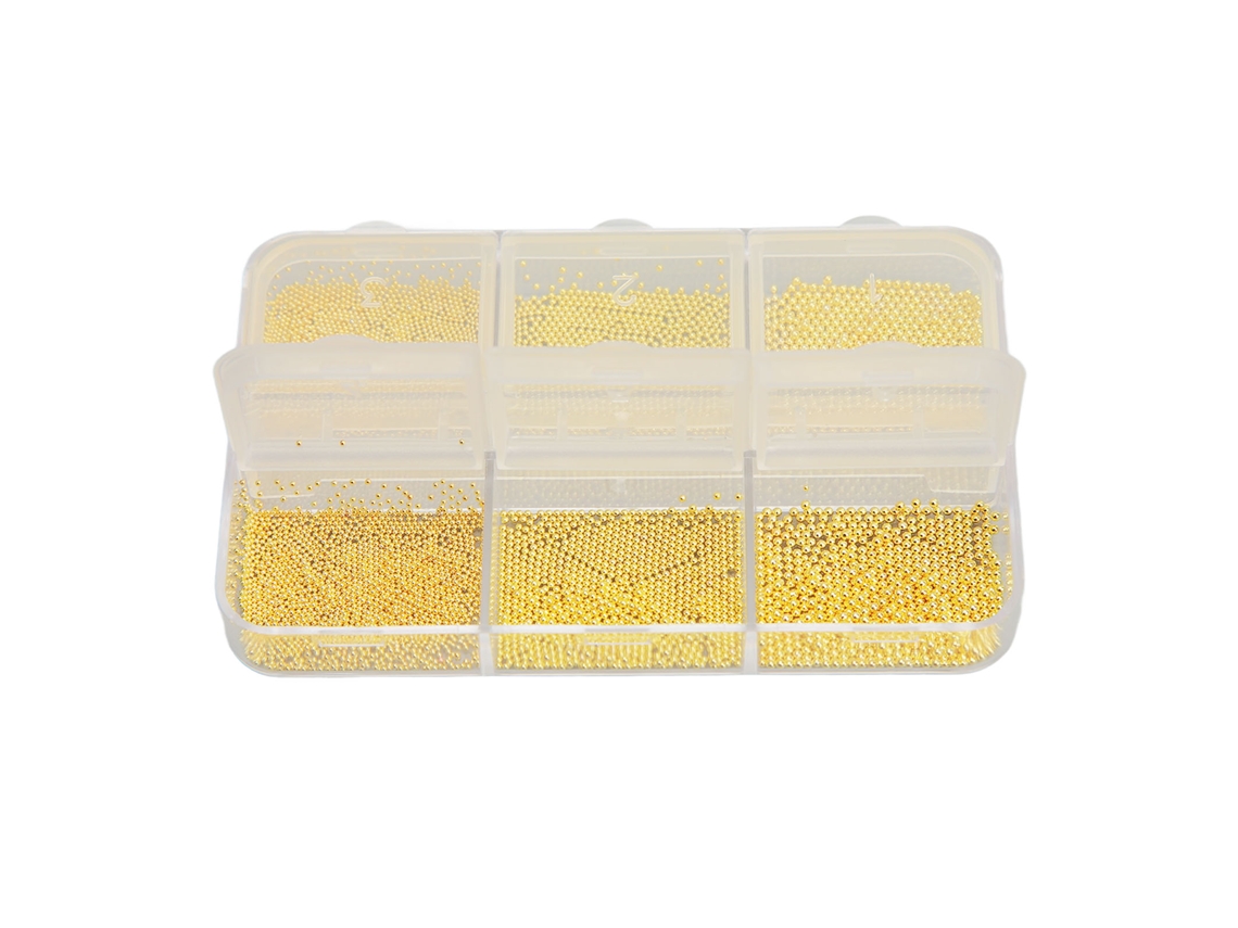 Perlas De Unhas Mini Metálicas Exquisitas Para Diy, Decoração De Unhas Artísticas, Ideal Para Iniciantes E Artistas De Unhas, Cor Ouro