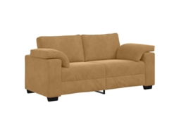 Sofá Loveseat Vidaxl Marrom Veludo
