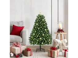 Vidaxl Árvore De Natal Artificial 120 Cm 150 Led Branco Quente Verde