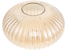 Difusor Esférico De Vidro Âmbar Canelado Para Luminária Suspensa, 250 X 150 Mm.