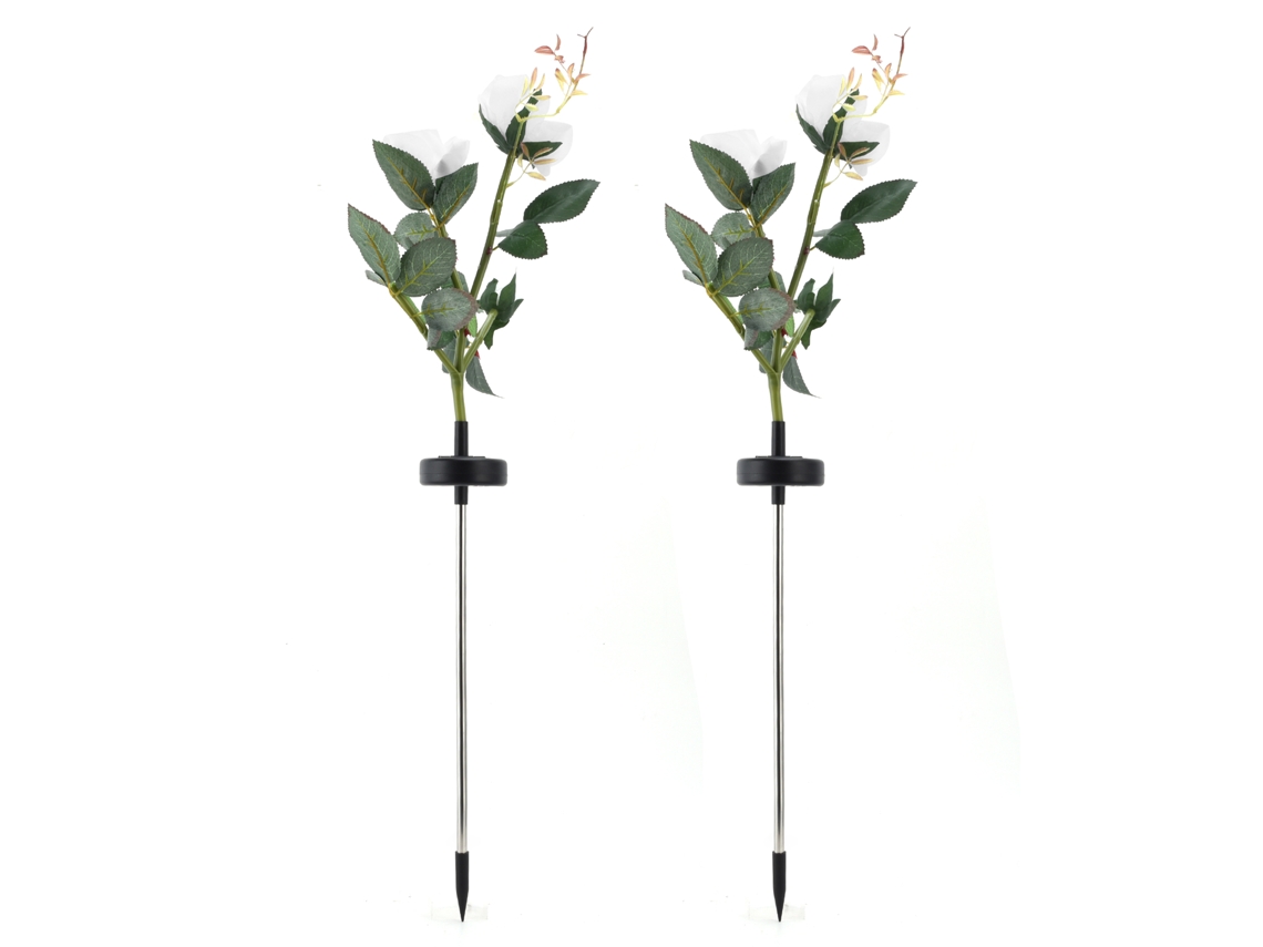 2pcs luzes de jardim solar led rosa artificial impermeável Ip65 para paisagem exterior | S/MARCA